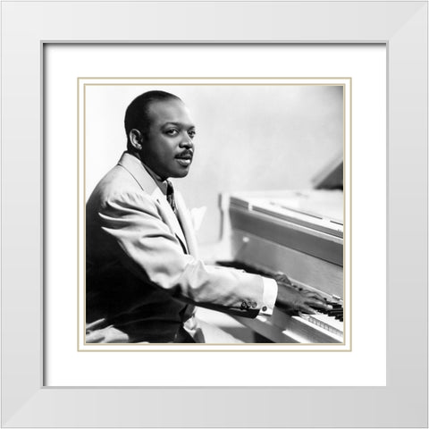 Count Basie-1955 White Modern Wood Framed Art Print with Double Matting by Vintage Music Archive