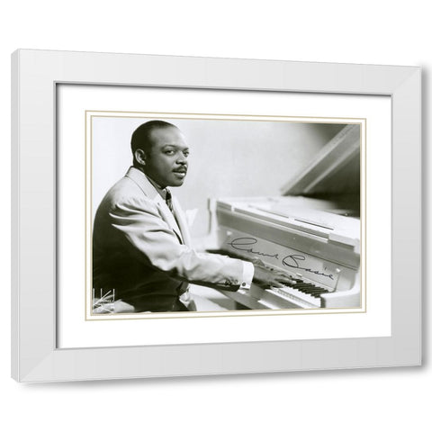 Count Basie-1955 White Modern Wood Framed Art Print with Double Matting by Vintage Music Archive