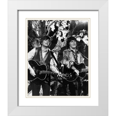 Everly Brothers-1970 White Modern Wood Framed Art Print with Double Matting by Vintage Music Archive