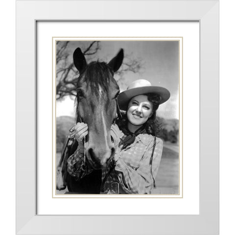 Fay McKenzie White Modern Wood Framed Art Print with Double Matting by Vintage Music Archive