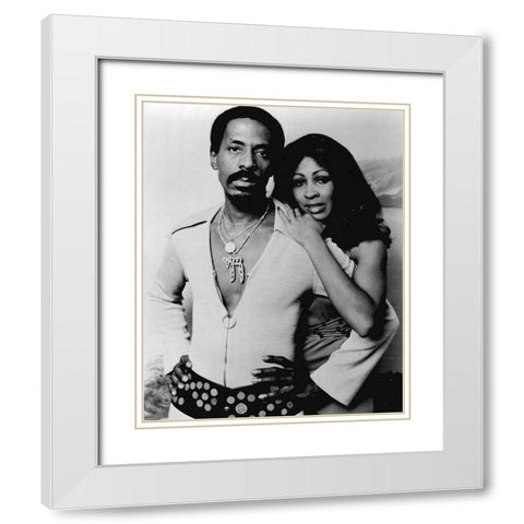 Ike And Tina Turner-1974 White Modern Wood Framed Art Print with Double Matting by Vintage Music Archive