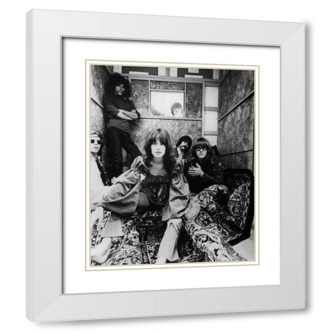 Jefferson Airplane-1967 White Modern Wood Framed Art Print with Double Matting by Vintage Music Archive