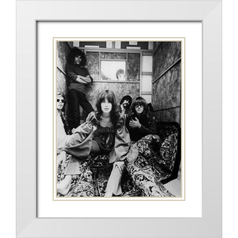 Jefferson Airplane-1967 White Modern Wood Framed Art Print with Double Matting by Vintage Music Archive