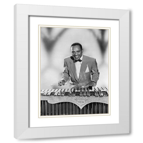 Lionel Hampton White Modern Wood Framed Art Print with Double Matting by Vintage Music Archive
