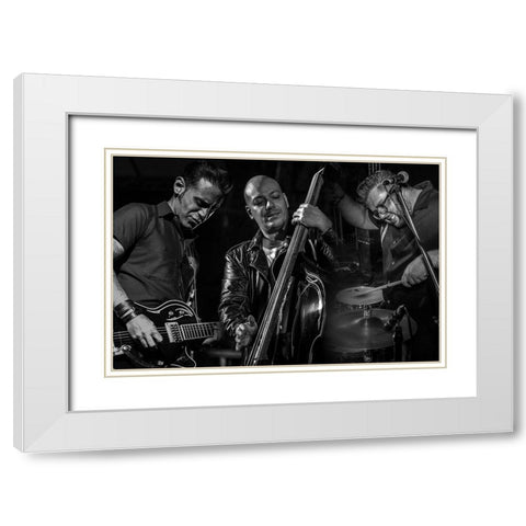 Old Chevy White Modern Wood Framed Art Print with Double Matting by Vintage Music Archive