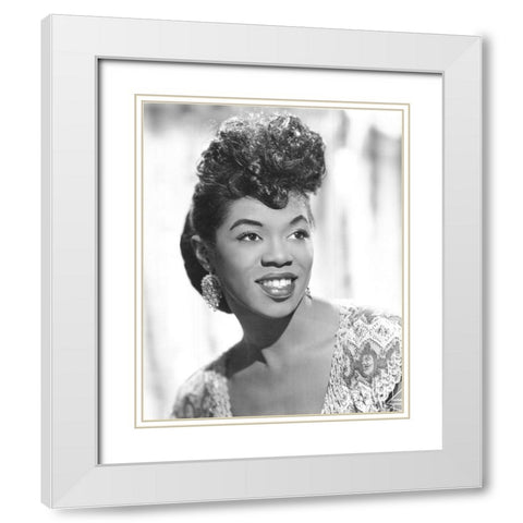 Sarah Vaughan-1955 White Modern Wood Framed Art Print with Double Matting by Vintage Music Archive