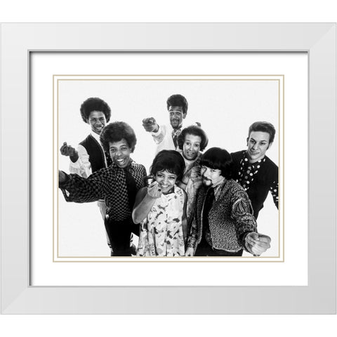 Sly and the Family Stone-1968 White Modern Wood Framed Art Print with Double Matting by Vintage Music Archive