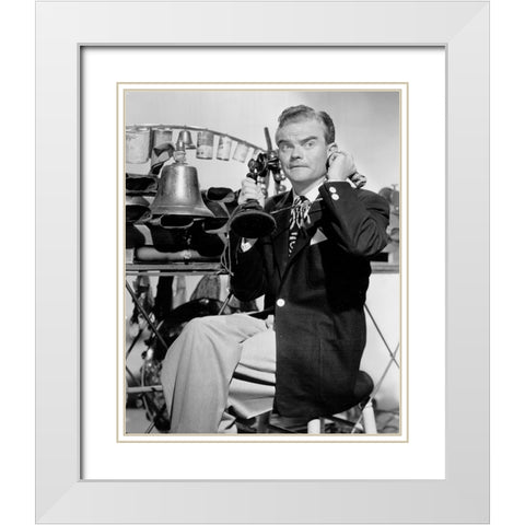 Spike Jones-1948 White Modern Wood Framed Art Print with Double Matting by Vintage Music Archive
