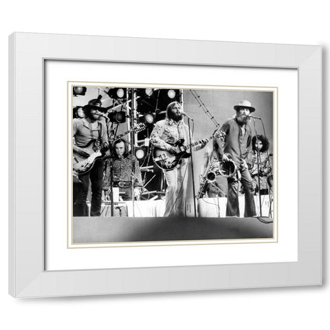 The Beach Boys-1971 White Modern Wood Framed Art Print with Double Matting by Vintage Music Archive
