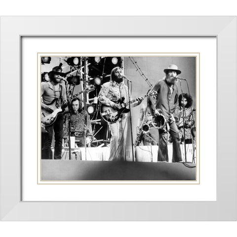 The Beach Boys-1971 White Modern Wood Framed Art Print with Double Matting by Vintage Music Archive
