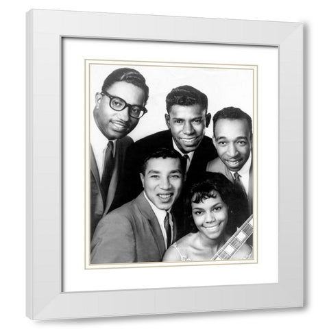 The Miracles-1962 White Modern Wood Framed Art Print with Double Matting by Vintage Music Archive
