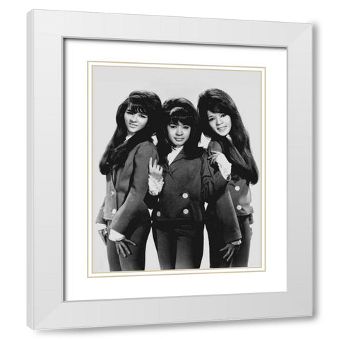 The Ronettes-1966 White Modern Wood Framed Art Print with Double Matting by Vintage Music Archive