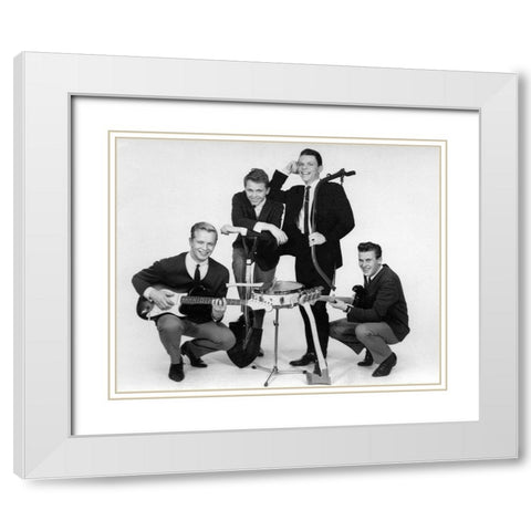 The Esquires White Modern Wood Framed Art Print with Double Matting by Vintage Music Archive