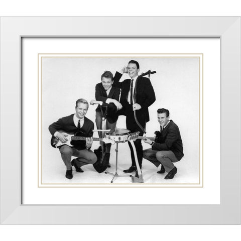 The Esquires White Modern Wood Framed Art Print with Double Matting by Vintage Music Archive