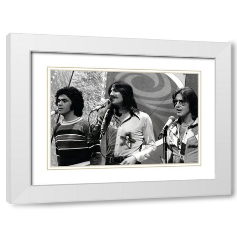 Three Dog Night-1975 White Modern Wood Framed Art Print with Double Matting by Vintage Music Archive