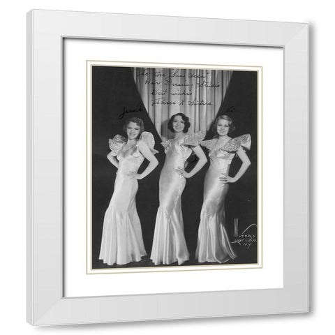 Three X Sisters White Modern Wood Framed Art Print with Double Matting by Vintage Music Archive