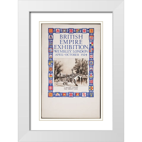 British Empire Exhibition-1924-Bridge White Modern Wood Framed Art Print with Double Matting by Worlds Fair Posters