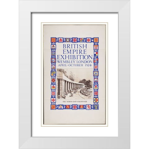 British Empire Exhibition-1924-North East White Modern Wood Framed Art Print with Double Matting by Worlds Fair Posters