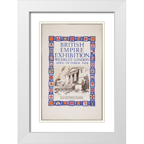British Empire Exhibition-1924-Royal Pavillion White Modern Wood Framed Art Print with Double Matting by Worlds Fair Posters