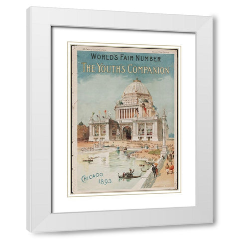 Chicago-1893 White Modern Wood Framed Art Print with Double Matting by Worlds Fair Posters