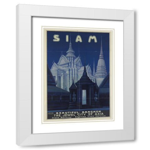 New York-1939-Siam White Modern Wood Framed Art Print with Double Matting by Worlds Fair Posters