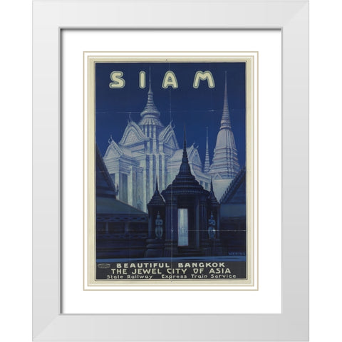 New York-1939-Siam White Modern Wood Framed Art Print with Double Matting by Worlds Fair Posters