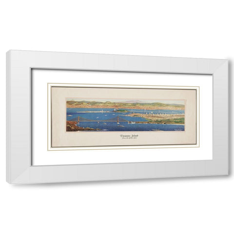 San Francisco-1915-Panorama Golden Gate White Modern Wood Framed Art Print with Double Matting by Worlds Fair Posters