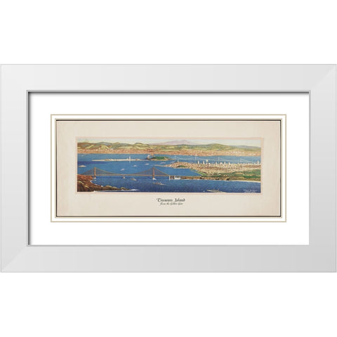 San Francisco-1915-Panorama Golden Gate White Modern Wood Framed Art Print with Double Matting by Worlds Fair Posters