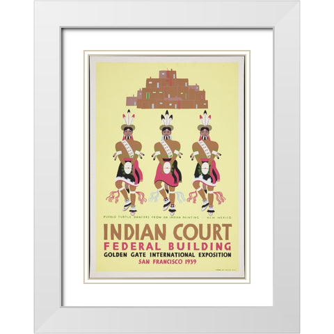 San Francisco-1939-Apache Devil Dancer-Arizona Yellow White Modern Wood Framed Art Print with Double Matting by Worlds Fair Posters