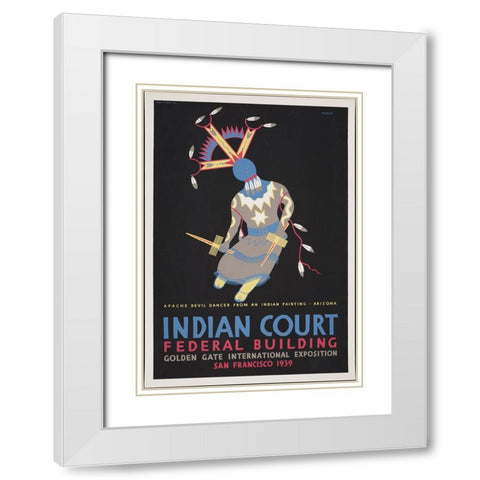 San Francisco-1939-Apache Devil Dancer-Arizona White Modern Wood Framed Art Print with Double Matting by Worlds Fair Posters