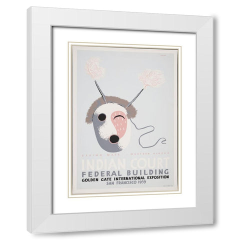 San Francisco-1939-Eskimo Mask Western Alaska White Modern Wood Framed Art Print with Double Matting by Worlds Fair Posters
