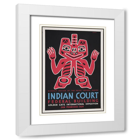 San Francisco-1939-Haida Indians-Alaska White Modern Wood Framed Art Print with Double Matting by Worlds Fair Posters