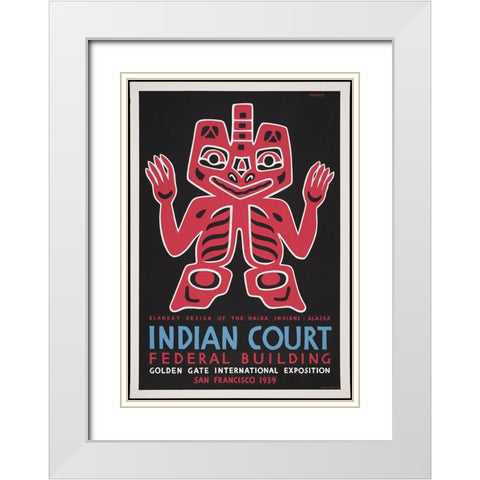San Francisco-1939-Haida Indians-Alaska White Modern Wood Framed Art Print with Double Matting by Worlds Fair Posters