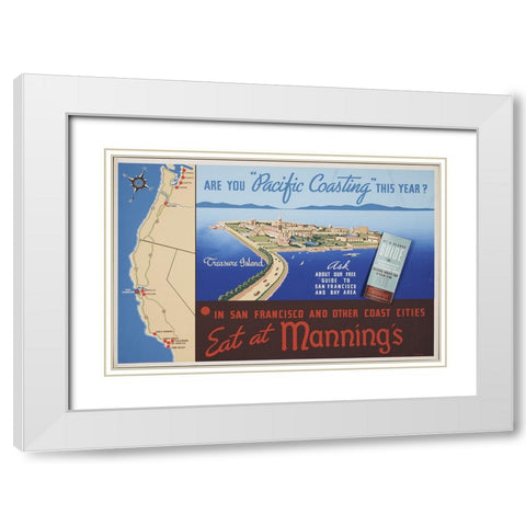 San Francisco-1939-Pacific Coasting White Modern Wood Framed Art Print with Double Matting by Worlds Fair Posters