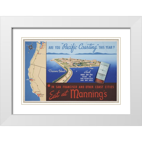 San Francisco-1939-Pacific Coasting White Modern Wood Framed Art Print with Double Matting by Worlds Fair Posters