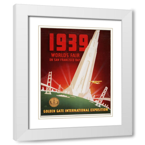 San Francisco-1939 White Modern Wood Framed Art Print with Double Matting by Worlds Fair Posters