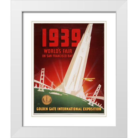San Francisco-1939 White Modern Wood Framed Art Print with Double Matting by Worlds Fair Posters