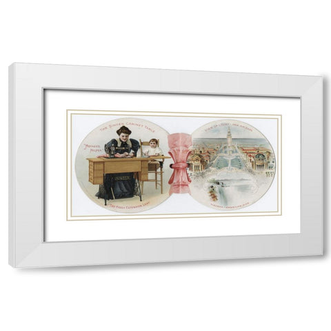 Singer ad 3 White Modern Wood Framed Art Print with Double Matting by Worlds Fair Posters