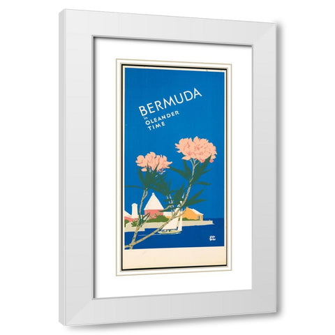 Bermuda Travel Poster White Modern Wood Framed Art Print with Double Matting by Vintage Travel Posters