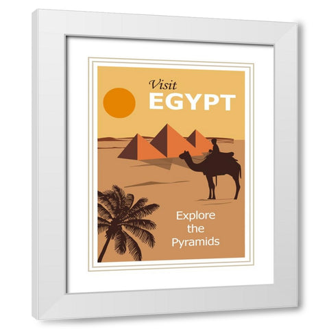 Egypt Cairo Travel Poster White Modern Wood Framed Art Print with Double Matting by Vintage Travel Posters