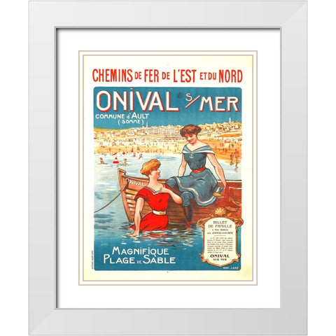 Onival Sur Mer-French Vintage Poster White Modern Wood Framed Art Print with Double Matting by Vintage Travel Posters