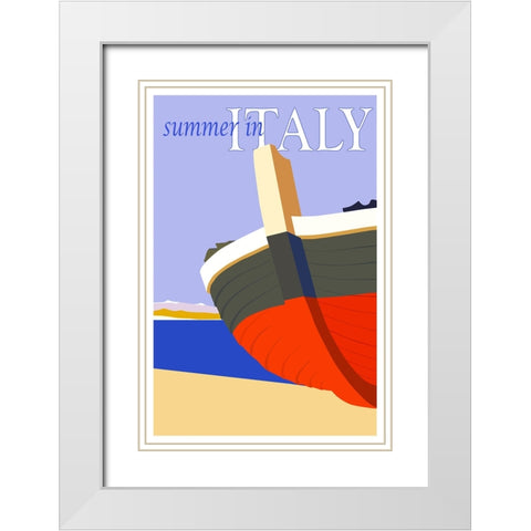 Summer in Italy Travel Poster White Modern Wood Framed Art Print with Double Matting by Vintage Travel Posters