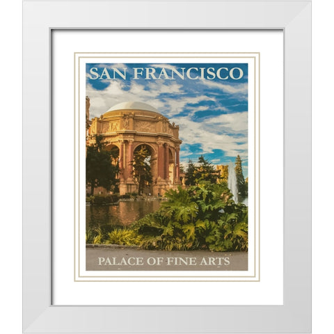 Palace of Fine Arts San Francisco Travel Poster White Modern Wood Framed Art Print with Double Matting by Vintage Travel Posters