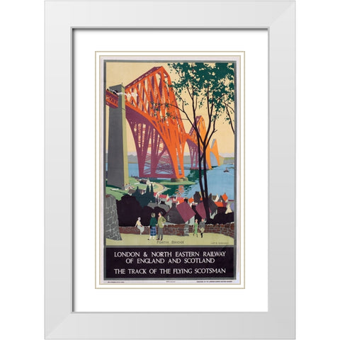 Scotland Travel White Modern Wood Framed Art Print with Double Matting by Vintage Travel Posters