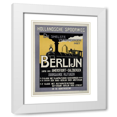 Train Travel Vintage Poster White Modern Wood Framed Art Print with Double Matting by Vintage Travel Posters