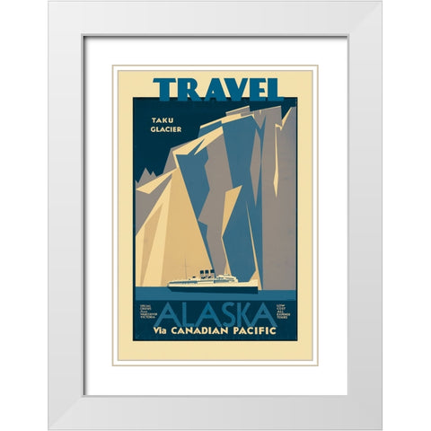Alaska Vintage Travel Poster White Modern Wood Framed Art Print with Double Matting by Vintage Travel Posters