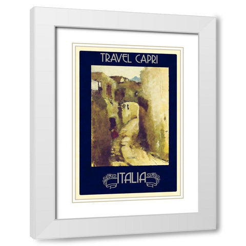 Vintage Capri Poster White Modern Wood Framed Art Print with Double Matting by Vintage Travel Posters
