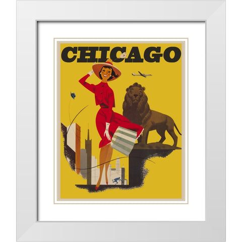 Vintage Travel Poster White Modern Wood Framed Art Print with Double Matting by Vintage Travel Posters