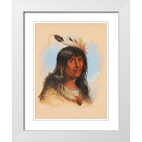 Big Bowl, a Crow Chief White Modern Wood Framed Art Print with Double Matting by Miller, Alfred Jacob
