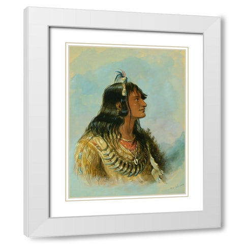 Ma wo ma White Modern Wood Framed Art Print with Double Matting by Miller, Alfred Jacob